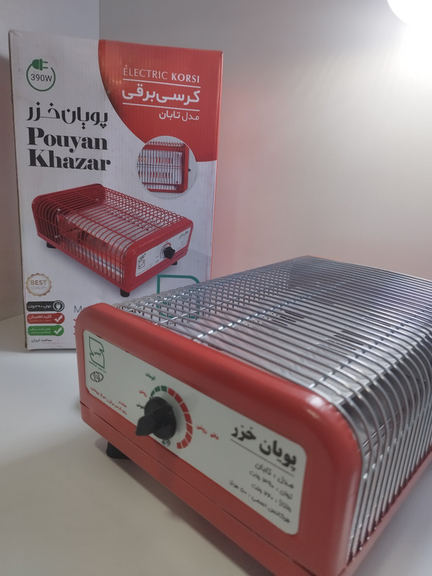 کرسی برقی پویان خزر مدل تابان المنت شیشه ای